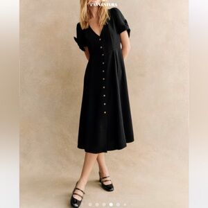 Sezane Black Vic dress 34 black perfect condition